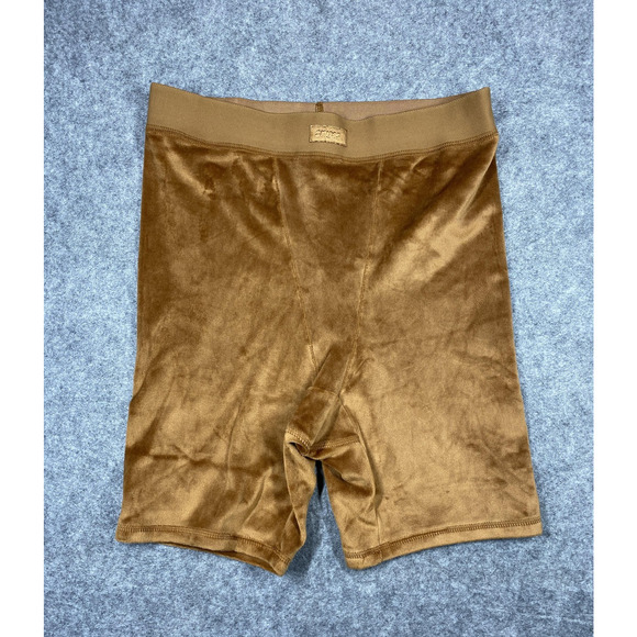 Skims Bike Shorts Womens Medium Copper Brown Velvet Stretch High Waist New Tags - Picture 1 of 13